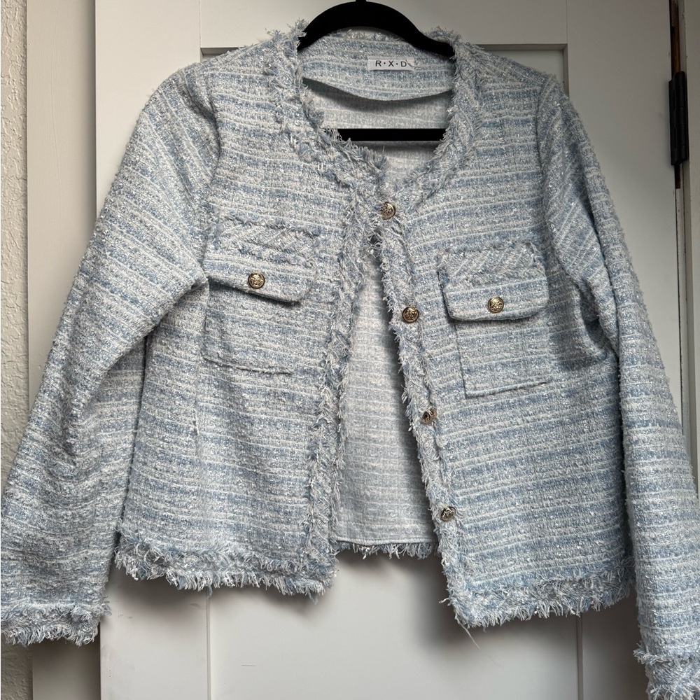 RXD Women's Light Blue Textured Blazer